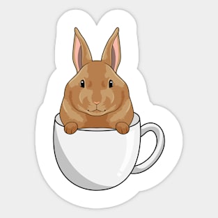 Rabbit with Cup of Coffee Sticker